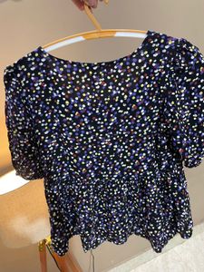 dot Print flaired Top