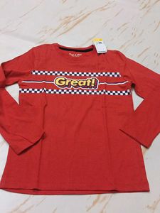 Boys Red Graphic Print T-shirt