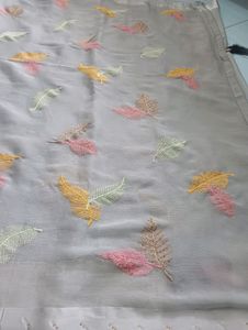 Thread Work Designated Saree With Stitched Blouse