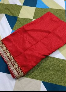 Red &amp; Orange Bandhani Saree