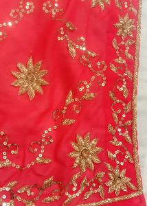 Heavy Zardozi Hand Work Saree