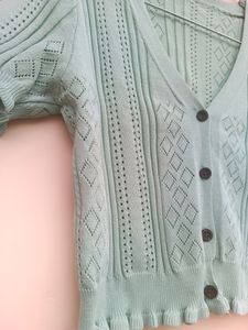 Pastel green cardigan top