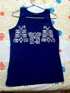 Dark Blue Sleeveless Tee