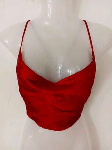 STRAPPY BUNGEE COWL NECK TANK TOP