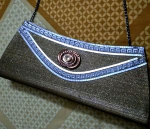 Bihar glitter Gold Hand Bag