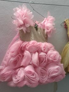 Pink Flower Girl Dress