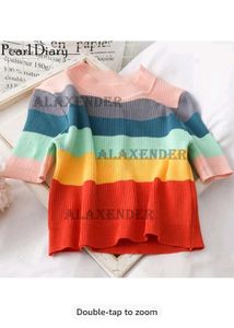 Rainbow Striped Crop Top