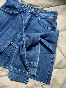 Slit Denim Skirt