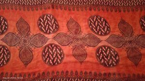 Red &amp; Black Paisley Print Scarf