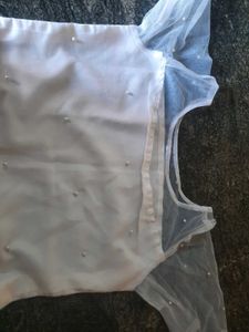 White Pearl Net Kurta