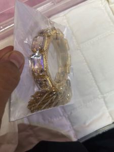 Sparkling Gold Tassel &amp; Iridescent Crystal Bracele
