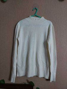 Cream Knit Turtleneck Sweater