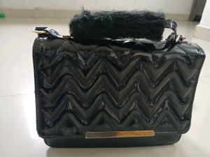 Chic Black Quilted Chevron Bag