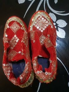 Red Sequin Embellished Shoes