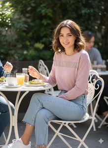 🌸 AMISU "Adobe Rose" Striped Knit Top 🌸