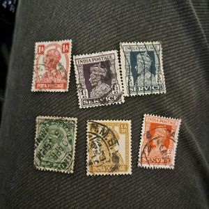 6 BRITISH INDIA Emperor Stamps