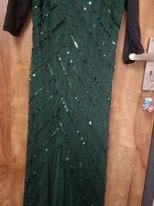 Elegant Green Sequin Gown