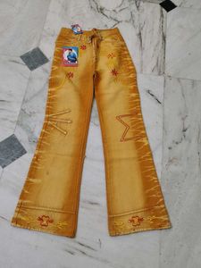 Embroidered Flare Leg Jeans