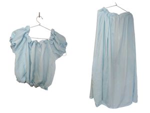 Light Sea Green Off-Shoulder Top& skirt (never use