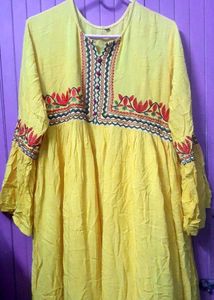 Yellow Embroidered Dress