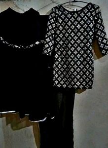 Black Embroidered Kurti Garara With Dupatta