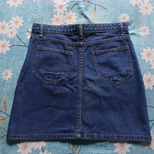 Denim Mini Skirt with Buttons