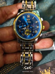 OLEVS chronograph Men&#39;s Stainless Steel Watch (Blu