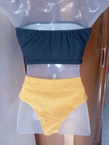Shien Cute Black &amp; Yellow Bikini Set