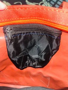 Red Tote Bag with Bird Design