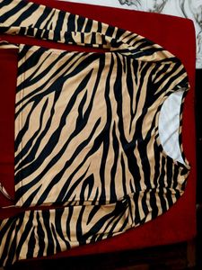 Zebra Print Long Sleeve Top