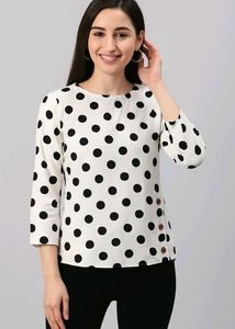Trendy Polka Dot Buttoned Top