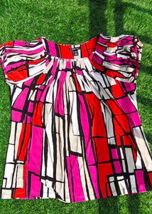 Colorful Geometric Print Top