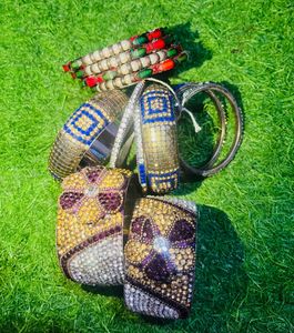 Beautiful Party Wear Stone Bangles