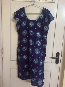 Vintage Blue Bandhani Print Kurti
