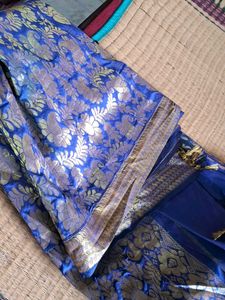 Blue &amp; Gold Saree