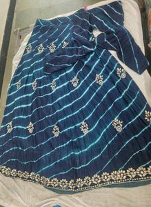 Elegant Leheriya(Lehenga) Dress with Mirror Detail