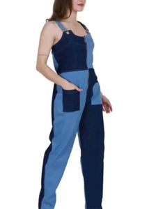 Two-Tone Denim Jumpsuit