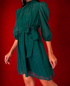 Emerald Green Tie-Waist party dress ✨👗