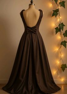 Chic Brown Cowl Neck Dress