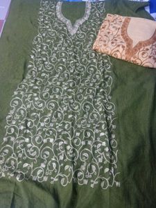 Crushed Cotton Kashmiri Aari Work