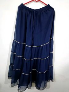 Tiered Navy Blue Plazzo