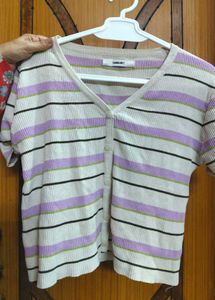 White Striped Top