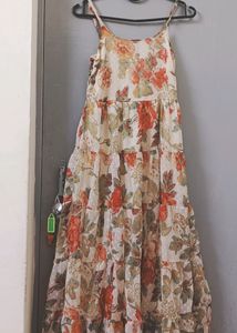 Pinterest Coded Flowy Full Length Dress