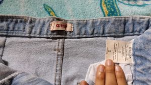 Distressed Denim Mini Skirt