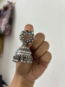 Silver Jhumka Earrings