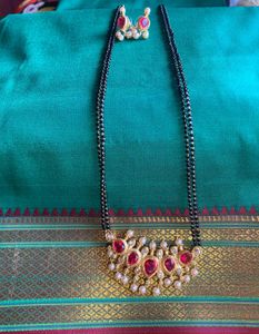 Red And Green  Stone Mangalsutra Set