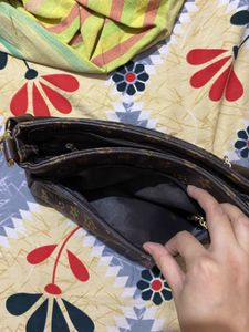 Brown Patterned Shoulder Bag