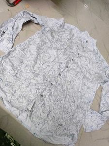 Patterned White Men's Shirt