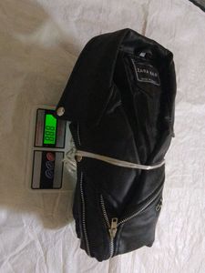 Zara Man Black Faux Leather Jacket