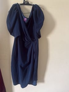 Chic Navy Blue Bodycon Slit Party Dress